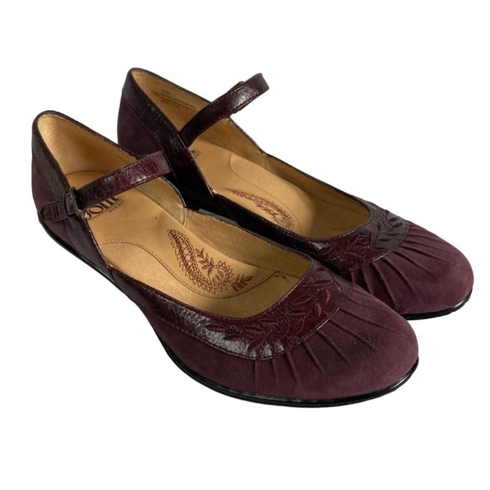 Sofft Womens Mary Jane Burgundy Leather Shoe 7.5M US